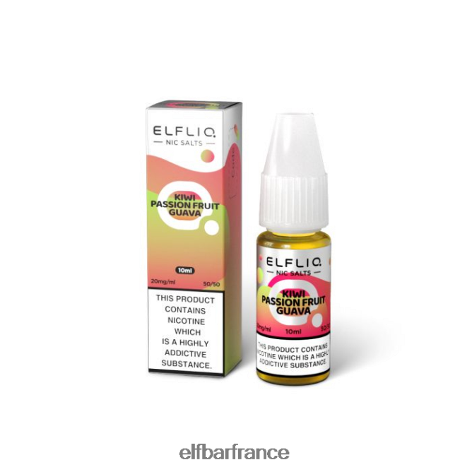 046VN4210 elfbar elfliq kiwi fruit de la passion goyave sels de nic - 10 ml-20 mg/ml classique