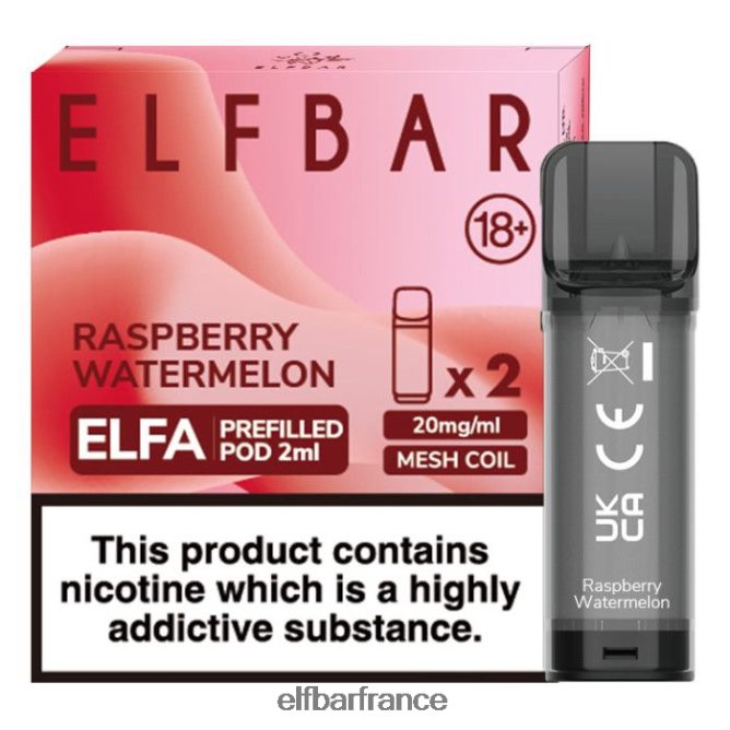 046VN4122 elfbar elfa dosette préremplie - 2 ml - 20 mg (paquet de 2) pastèque framboise