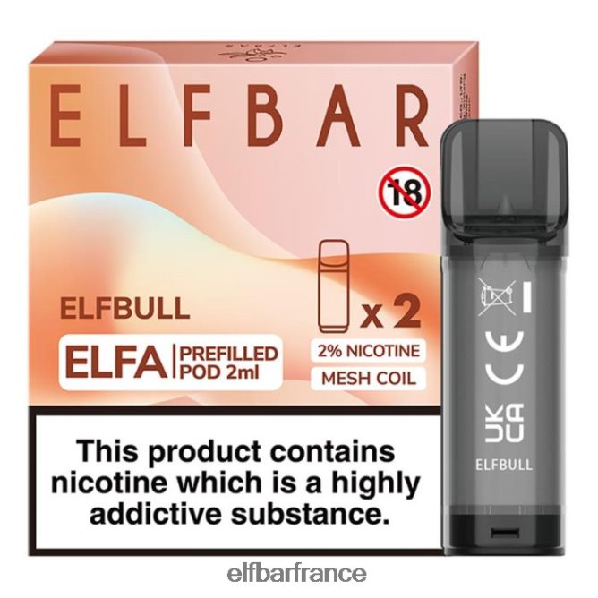 046VN4128 elfbar elfa dosette préremplie - 2 ml - 20 mg (paquet de 2) taureau elfe