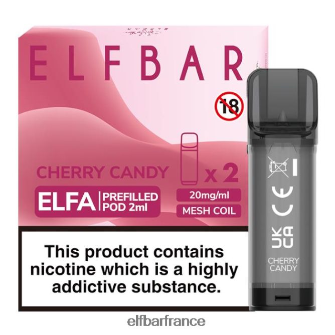 046VN4131 elfbar elfa dosette préremplie - 2 ml - 20 mg (paquet de 2) bonbons aux cerises