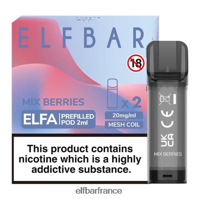 046VN4132 elfbar elfa dosette préremplie - 2 ml - 20 mg (paquet de 2) mélanger les baies