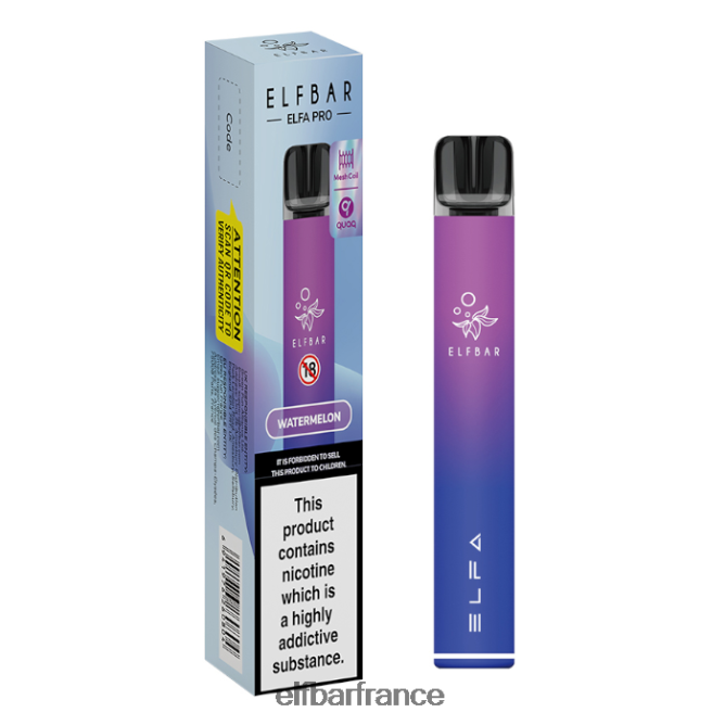 046VN467 kit pod elfbar elfa pro - rechargeable aurora violet + dosette préremplie pastèque