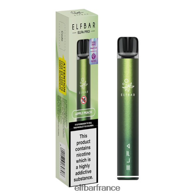 046VN473 kit pod elfbar elfa pro - rechargeable dosette préremplie vert aurore + pomme pêche