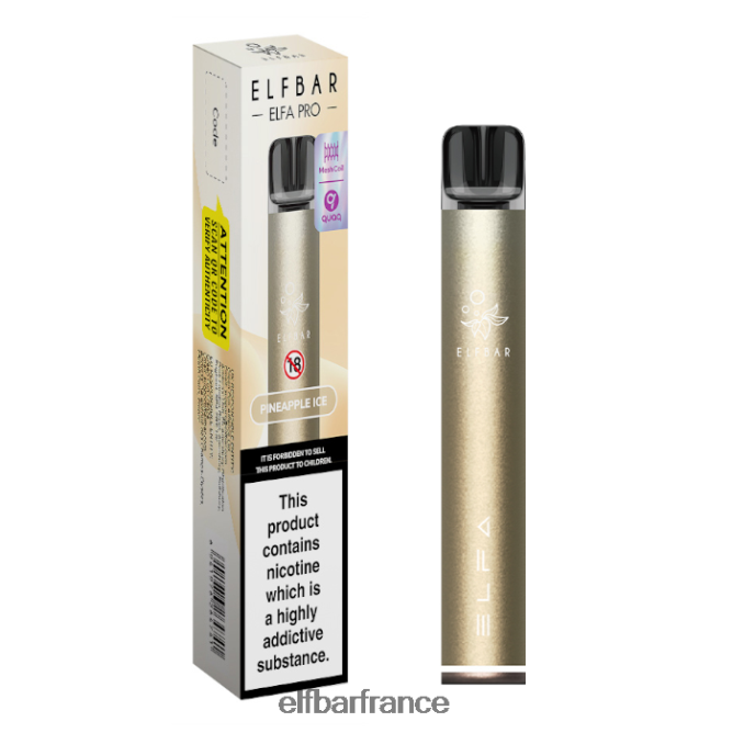 046VN475 kit pod elfbar elfa pro - rechargeable Dosette préremplie or foncé + glace à l'ananas