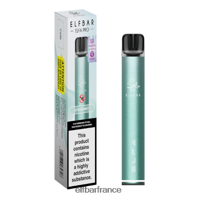 046VN477 kit pod elfbar elfa pro - rechargeable dosette préremplie twilight cyan + menthe verte