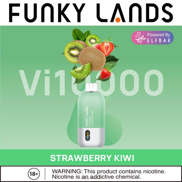 ELFBAR Funky Lands Vape jetable Vi10000 bouffées 2PRT160 Duo de glace pastèque et framboise