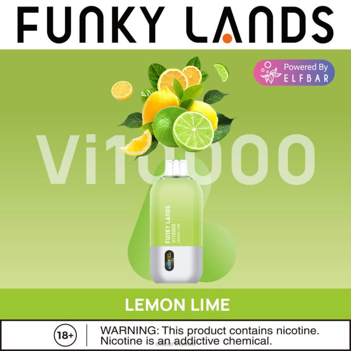 ELFBAR Funky Lands meilleure saveur vape jetable vi10000 série glacée 2PRT153 citron vert